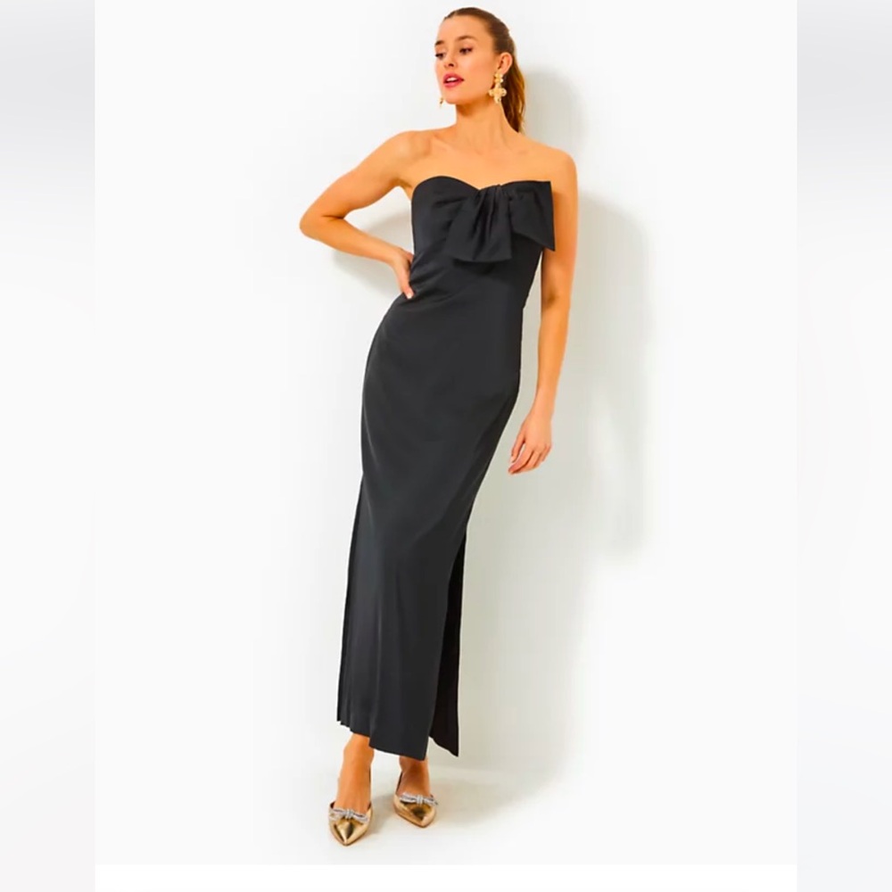 Lilly Pulitzer Navy Carlynne Strapless Maxi Dress